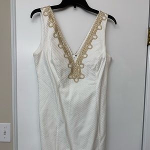 Lilly Pulitzer white gold dress